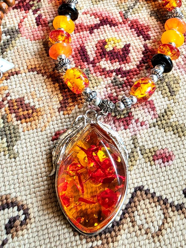 Vintage 70's Amber Necklace