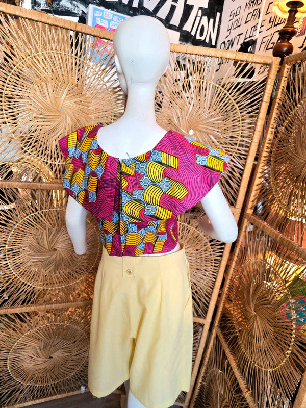 Vintage Vilsco Ankara Print Crop Top