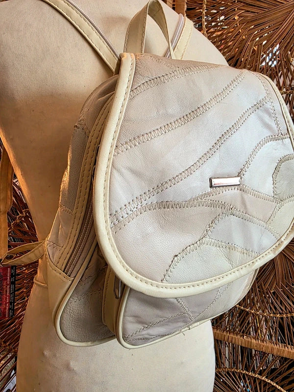 80s Deadstock Leather Patchwork Backpack