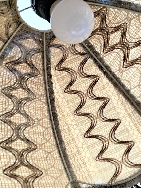 Vintage 70's Fringe Pendant Ceiling Lamp