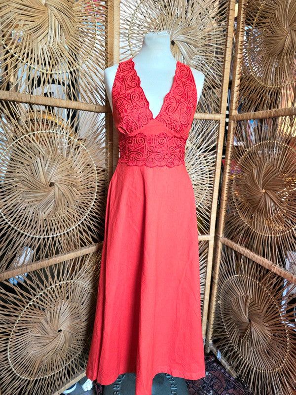 Vintage 80s Auit Maxi Dress