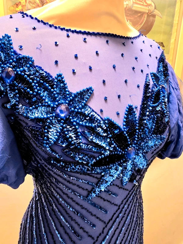 Vintage 80's Momm Design Silk Sequin Dress