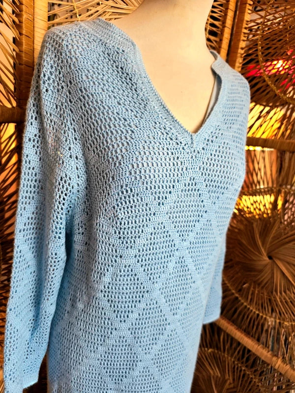 Vintage 70's Crochet Midi Dress