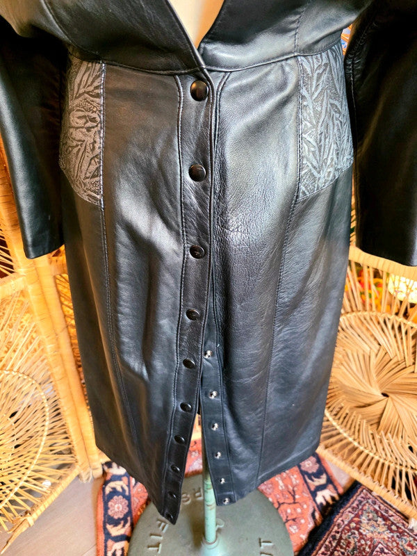 Vintage 80's Genel LTD Leather Dress