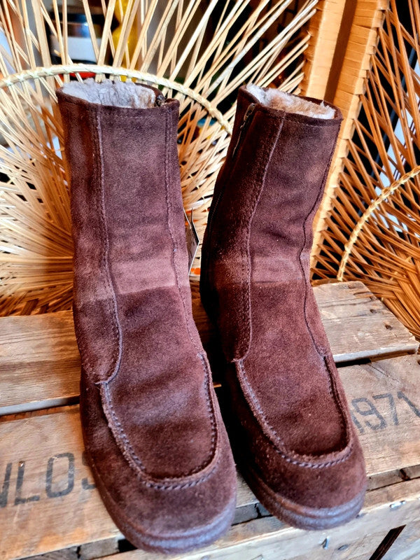 Vintage Bama Lams Sheepskin Shearling Ankle Boots