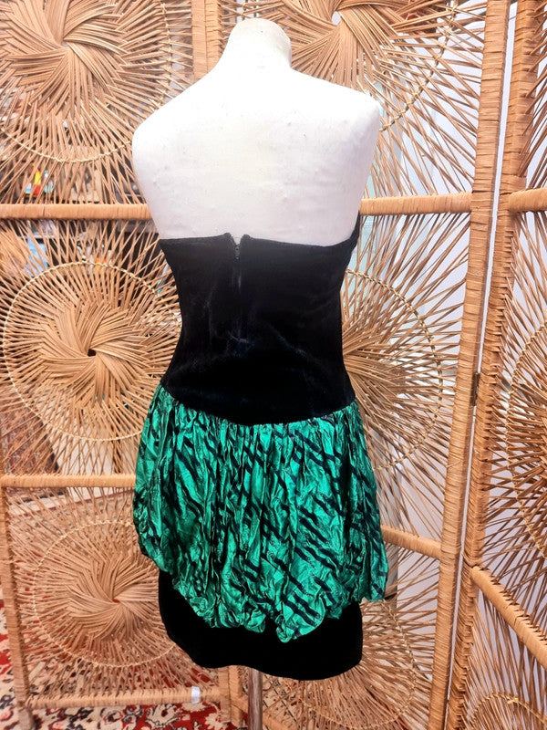 Vintage 80s Bustier Puffball Dress