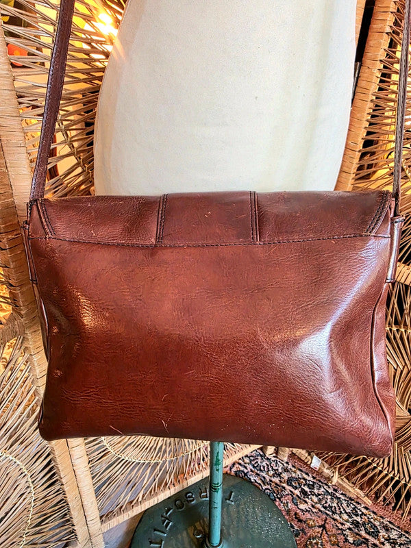 Vintage 80s Leather Shoulder Bag