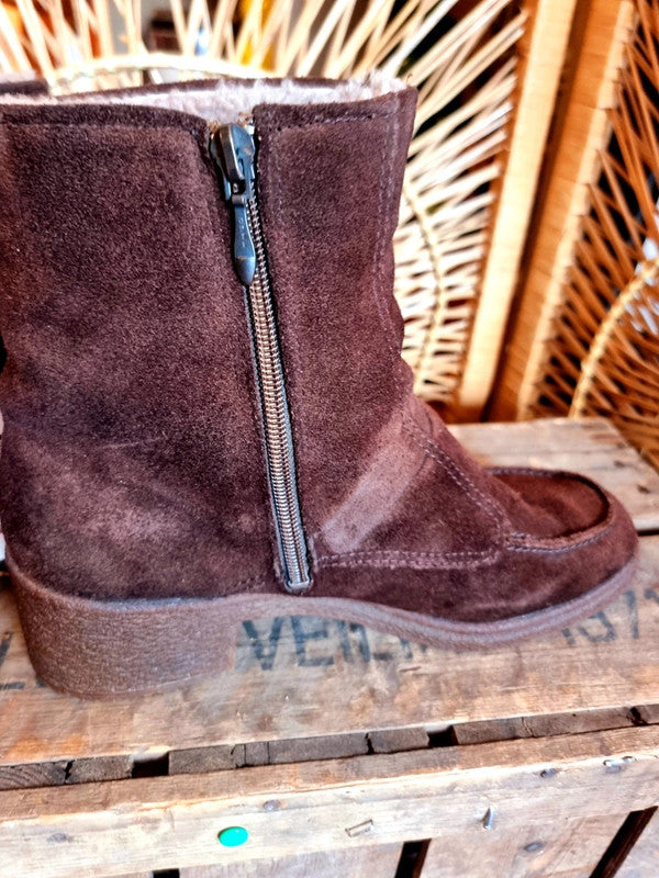 Vintage Bama Lams Sheepskin Shearling Ankle Boots