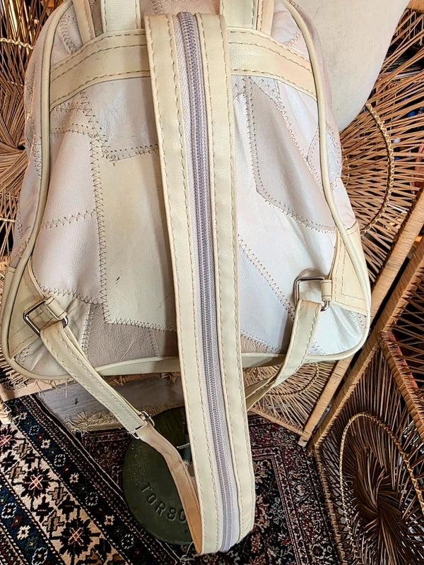 80s Deadstock Leather Patchwork Backpack