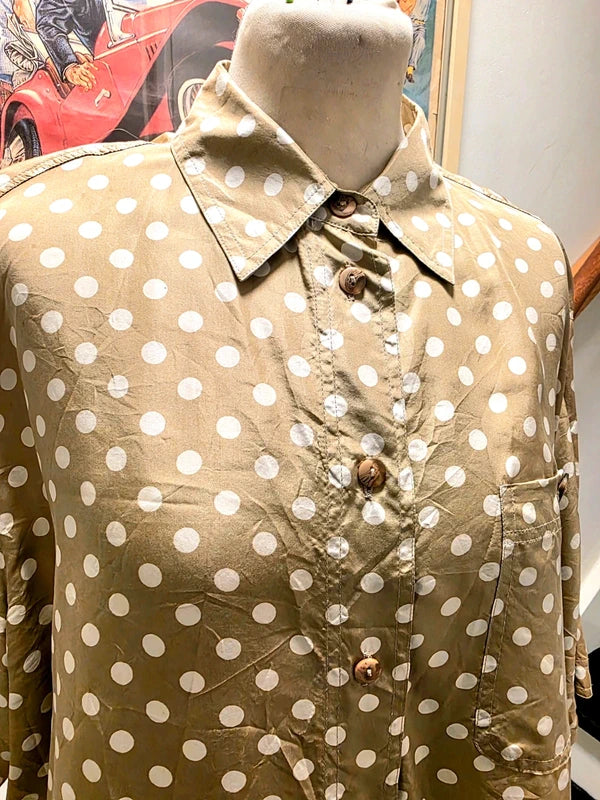 Vintage 80's Classics Silk Polka Dots Shirt