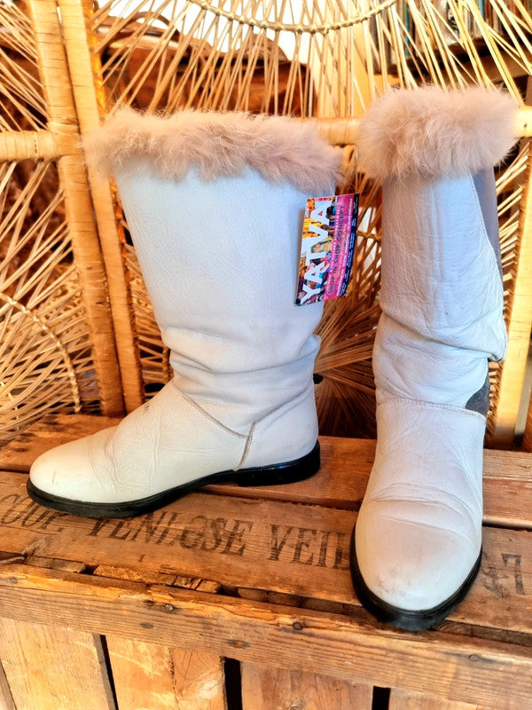 Vintage PURE LANA Shearling 80's Boots