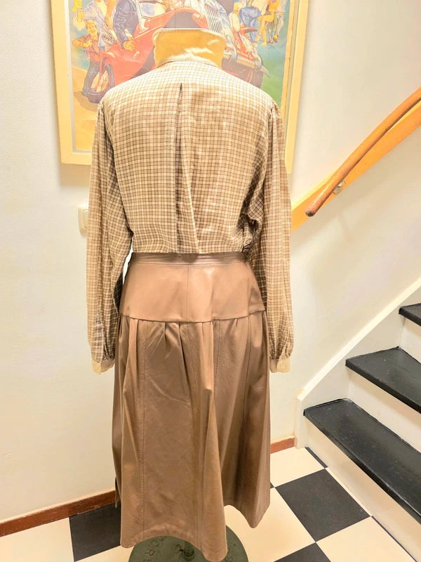 Vintage 1980's Leather Pleated Skirt