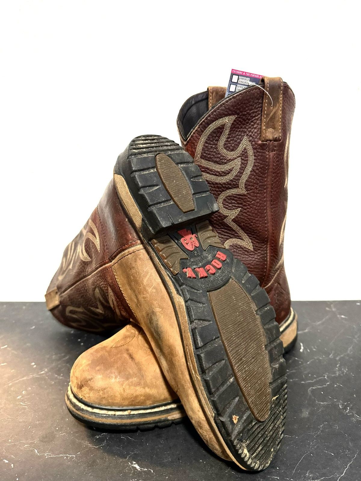 Vintage Rocky men steel toe work boot
