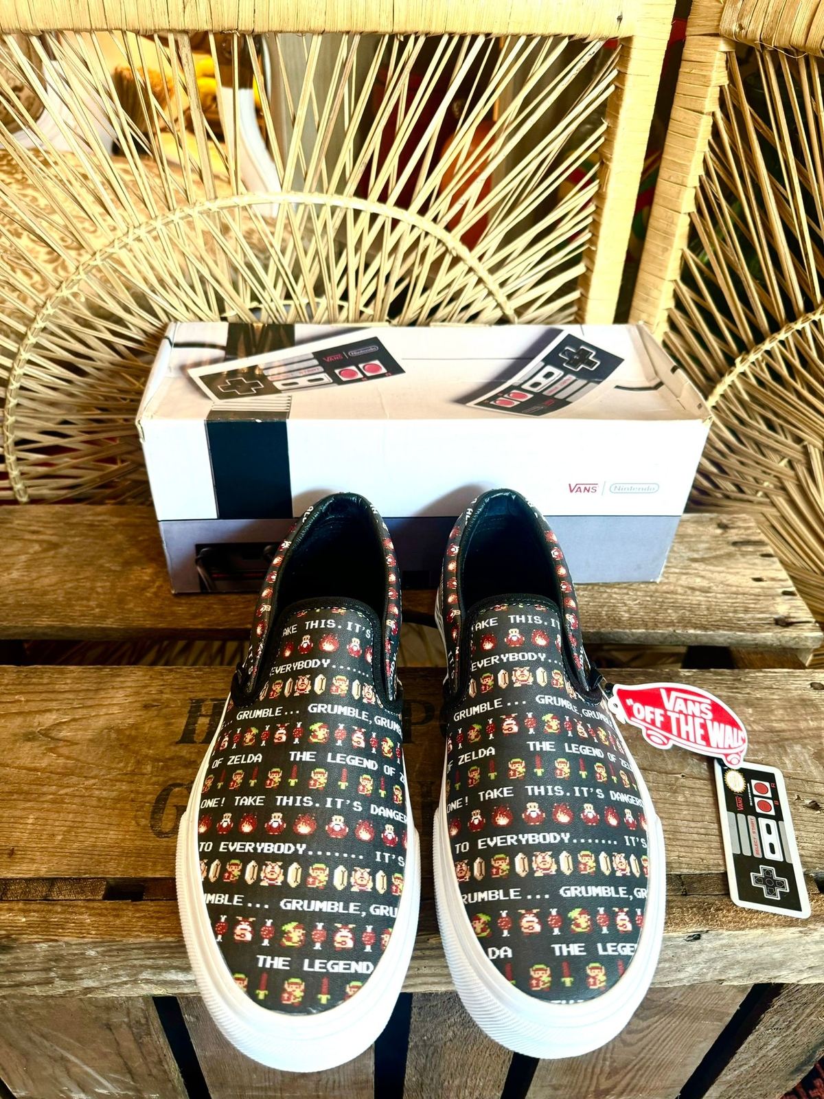 Zelda slip on vans sales