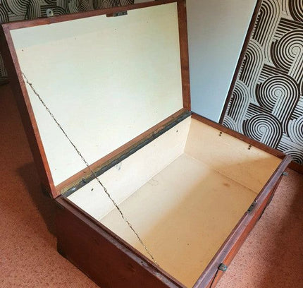 Antique Vintage Wooden Carriage Trunk/ Chest