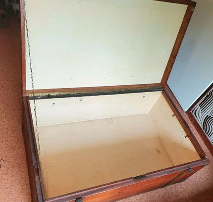 Antique Vintage Wooden Carriage Trunk/ Chest