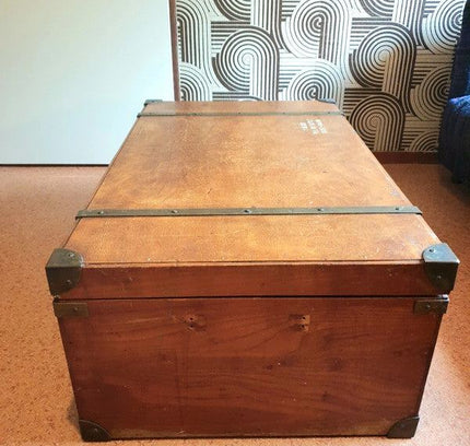 Antique Vintage Wooden Carriage Trunk/ Chest