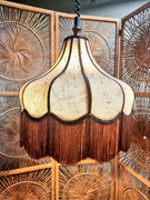 Vintage 60s / 70s Adjustable Fringe Ceiling Lamp Hanglamp