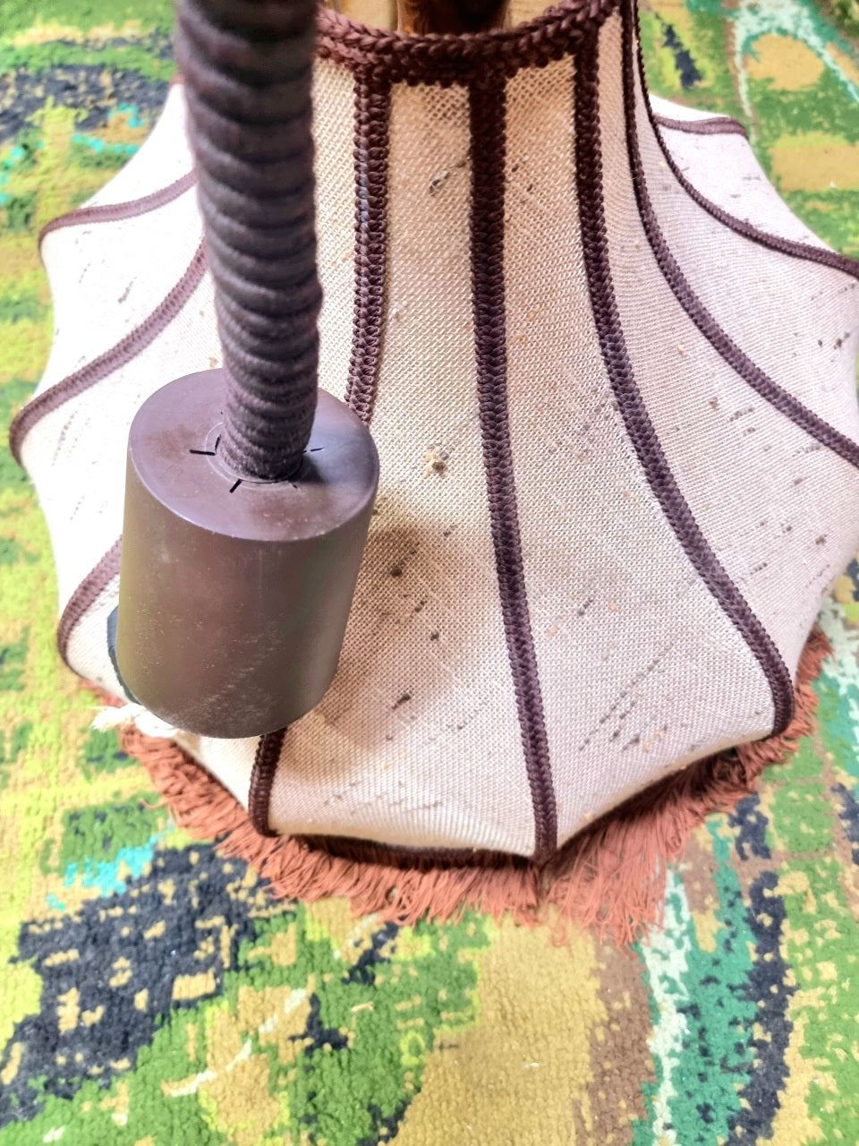 Vintage 60s / 70s Adjustable Fringe Ceiling Lamp Hanglamp
