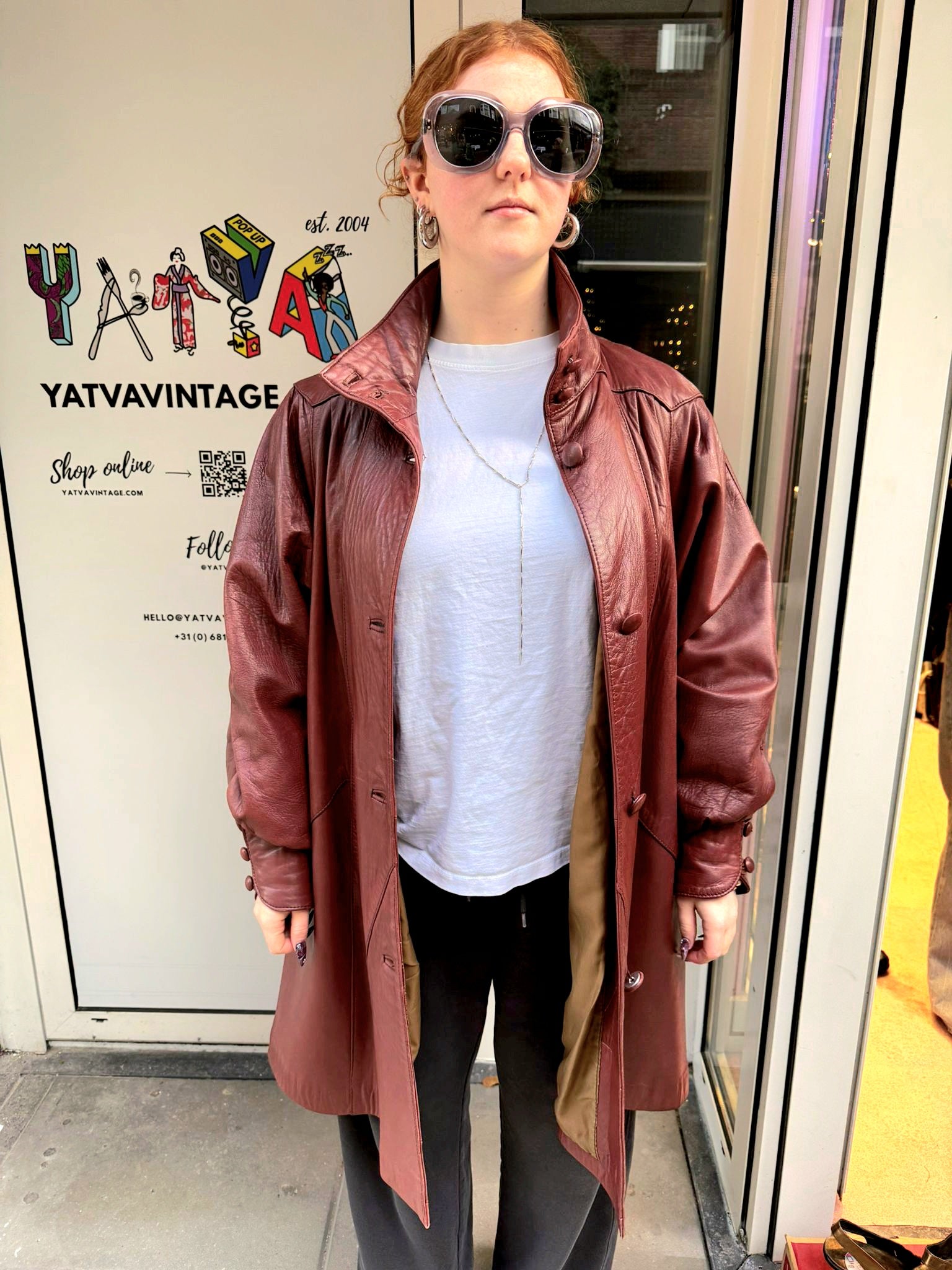 Vintage 1980's Swing Leather Coat