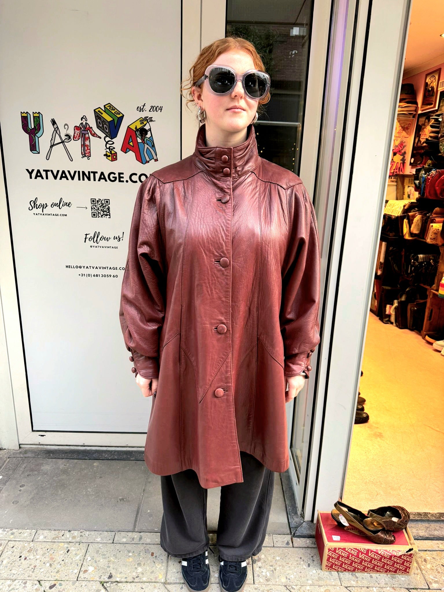 Vintage 1980's Swing Leather Coat