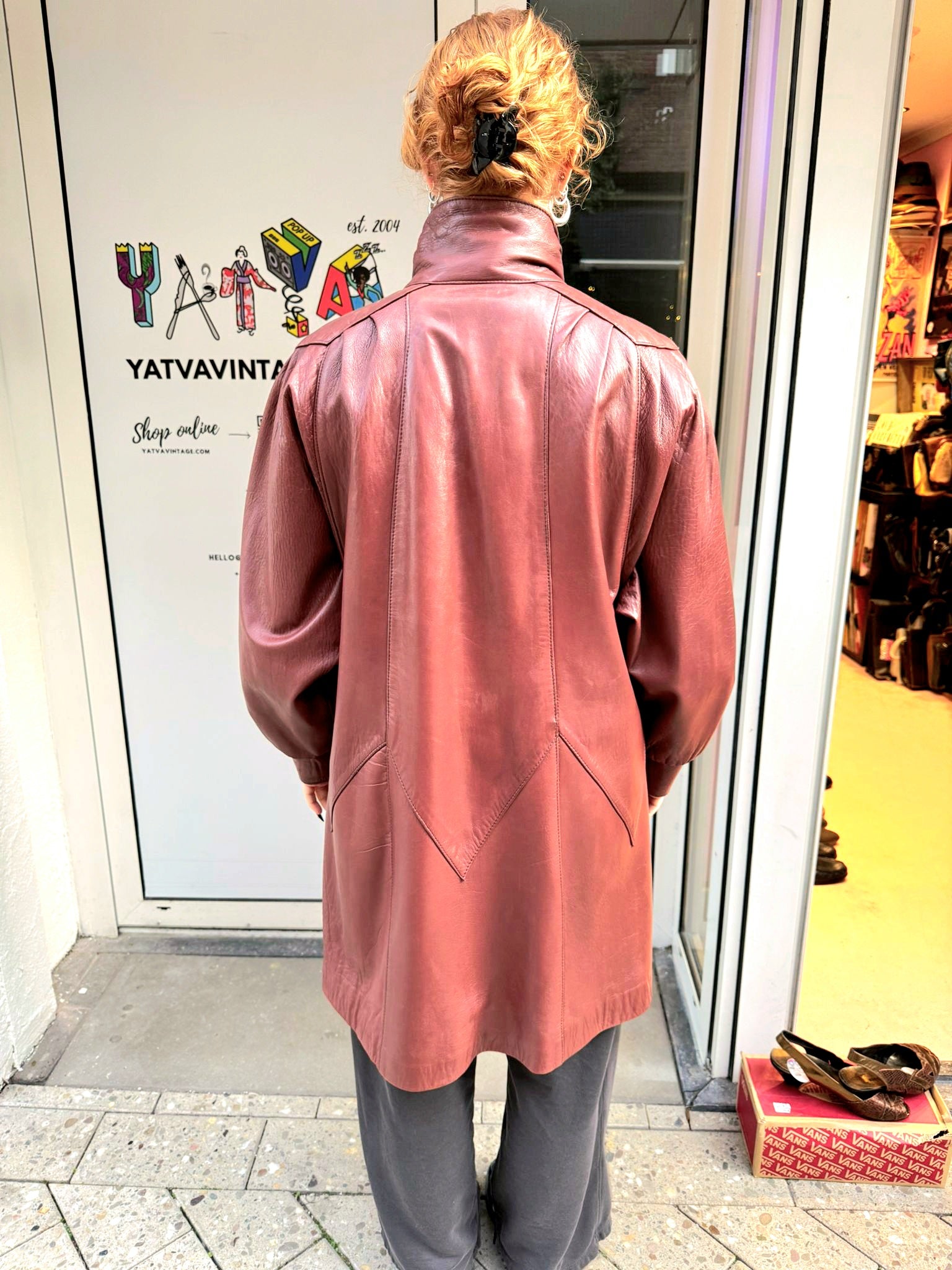 Vintage 1980's Swing Leather Coat