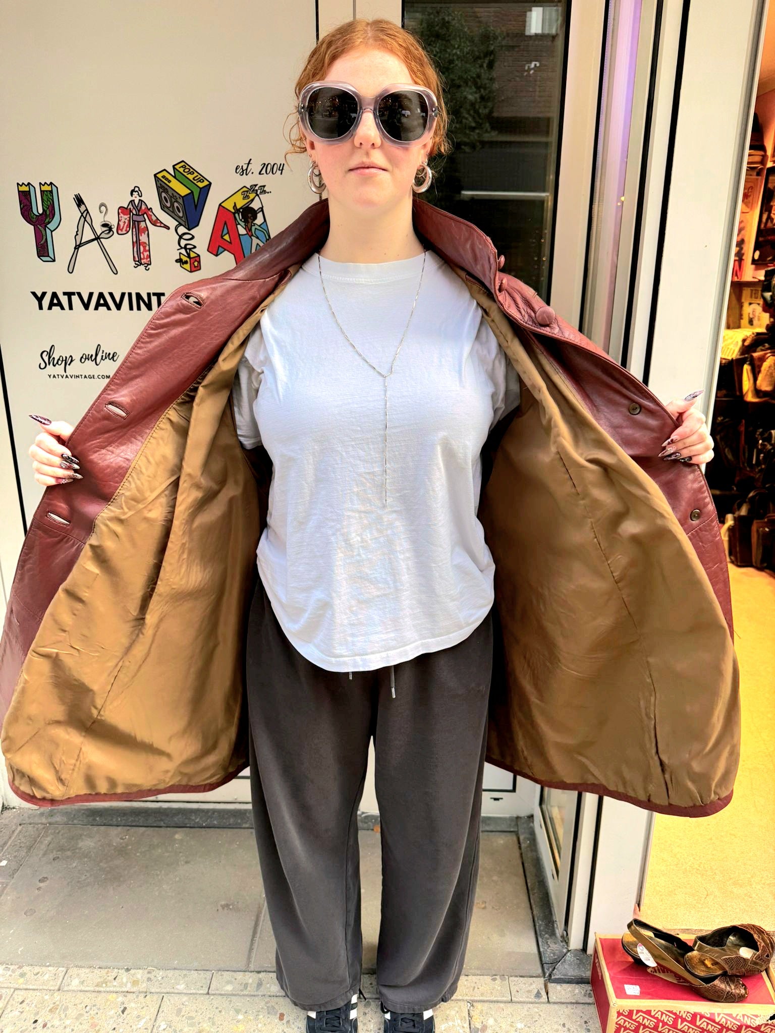 Vintage 1980's Swing Leather Coat