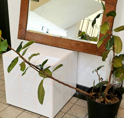 Antique Art Deco / Nouveau Carved Oak Mirror - 1920s Wall Mirror - Yatva