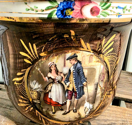 Antique Belguim Plant Pot by H. Bequet - Yatva