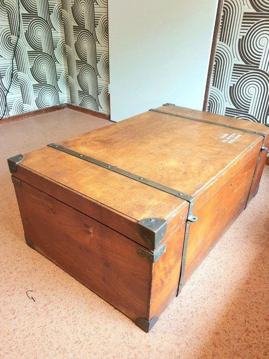 Antique Dutch Campaign Trunk – Hand - Inscribed History - Yatva