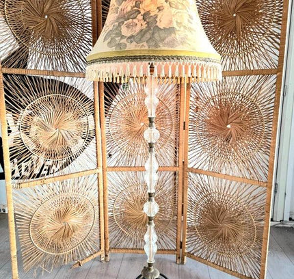 Antique French Glass Stem Floor Lamp - Yatva