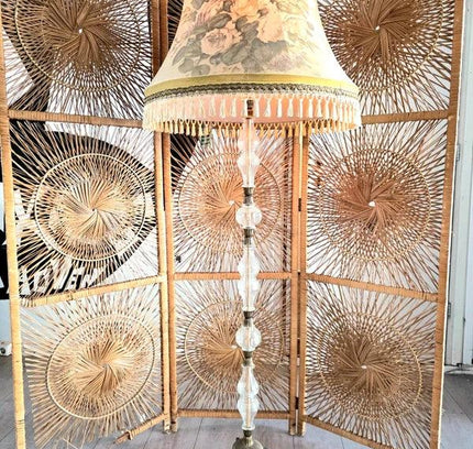 Antique French Glass Stem Floor Lamp - Yatva