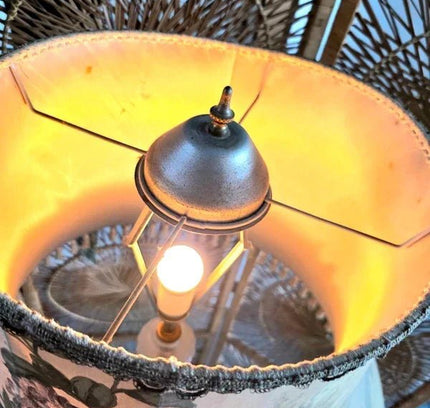 Antique French Glass Stem Floor Lamp - Yatva