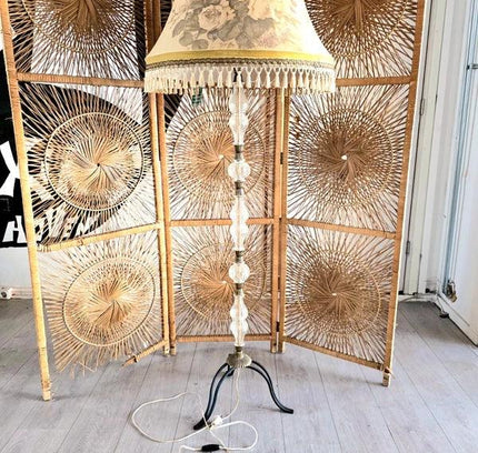 Antique French Glass Stem Floor Lamp - Yatva