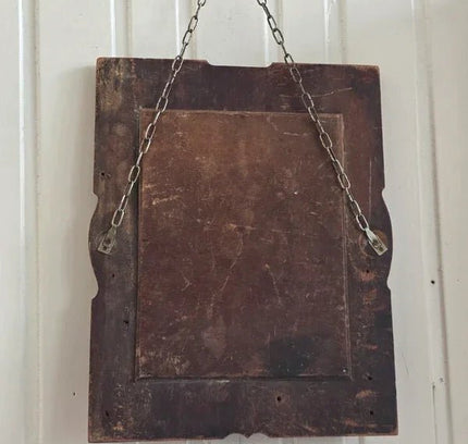 Antique Hand Carved Oak Framed Mirror - Yatva