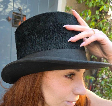 Antique Victorian Felt Top Hat - Yatva