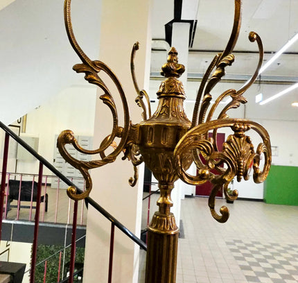 Antique Vintage Italian Standing Brass Coat Rack - Yatva