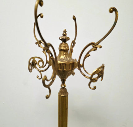 Antique Vintage Italian Standing Brass Coat Rack - Yatva