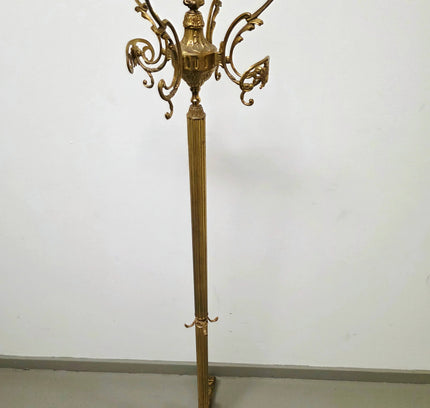 Antique Vintage Italian Standing Brass Coat Rack - Yatva