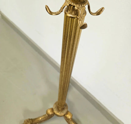 Antique Vintage Italian Standing Brass Coat Rack - Yatva