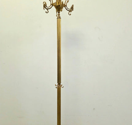 Antique Vintage Italian Standing Brass Coat Rack - Yatva