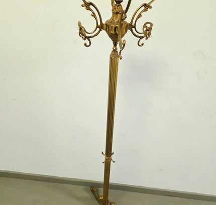 Antique Vintage Italian Standing Brass Coat Rack - Yatva