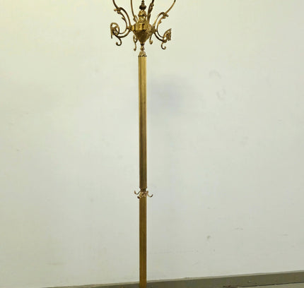 Antique Vintage Italian Standing Brass Coat Rack - Yatva
