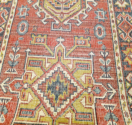 Authentic Hand - Knotted Kazak Runner Rug - Yatva