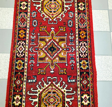 Authentic Hand - Knotted Kazak Runner Rug - Yatva