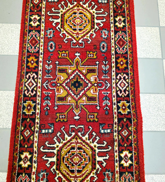 Authentic Hand - Knotted Kazak Runner Rug - Yatva
