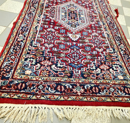 Authentic Hand-Knotted Persian Bidjar Runner Rug - 75cm x 150cm (Vintage Wool) - Yatva