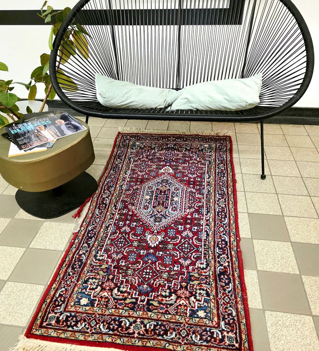 Authentic Hand-Knotted Persian Bidjar Runner Rug - 75cm x 150cm (Vintage Wool) - Yatva