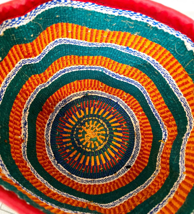 Authentic Handwoven Kenyan Kiondo Basket – Vibrant Sisal - Yatva