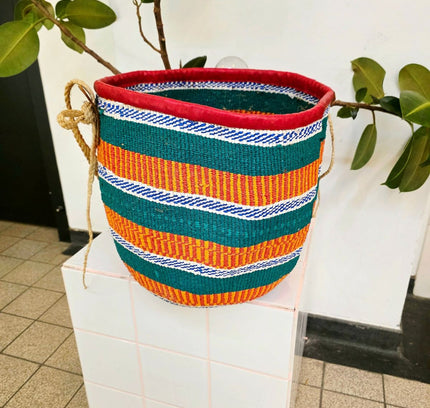 Authentic Handwoven Kenyan Kiondo Basket – Vibrant Sisal - Yatva
